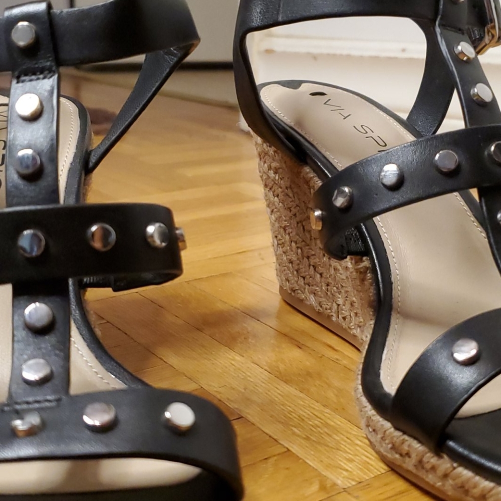 💃💃 2/$90 Via Spiga Leather 'Indya' Wedge Sandals